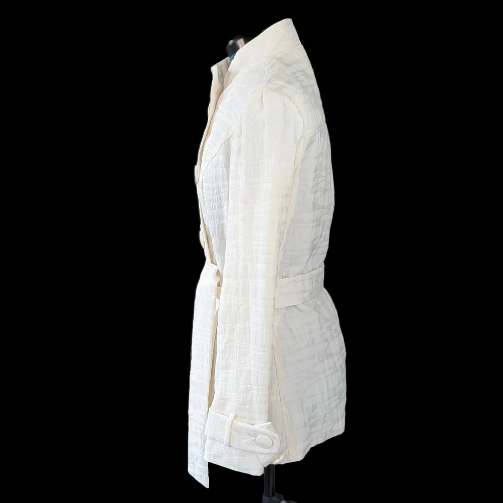 mac & jac Off-White Double-Breasted Trench Coat - Picture 2 of 8